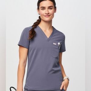 FIGS Catarina One Pocket Scrub Top in Space Dye Gray. Womens S. Once worn.